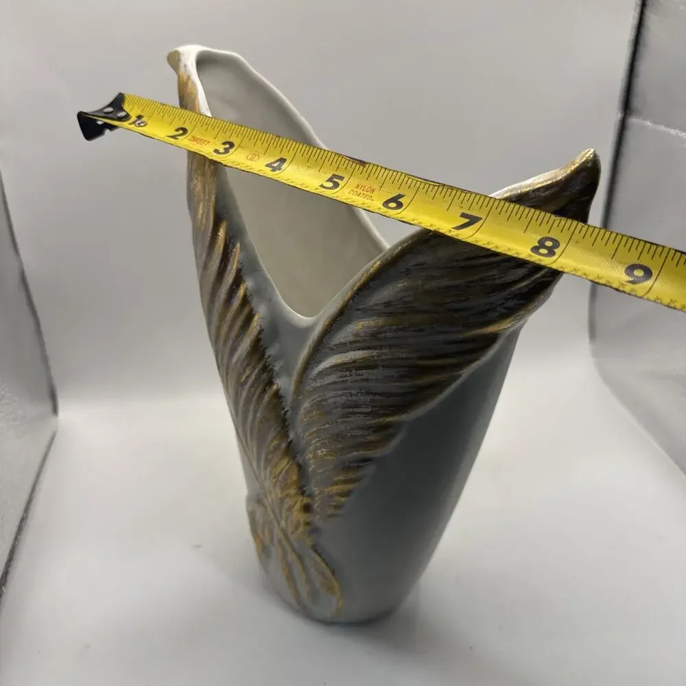 Royal Haeger Golden Feather Vase Art Pottery 443-H Made in USA - VINTAGE *